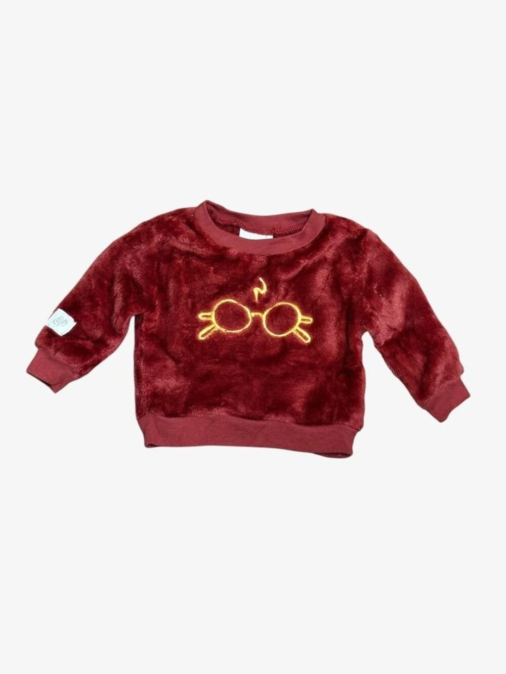 Harry Potter Baby Pullover Fleece Sweatshirt 6-9 mo Burgundy Gold Glasses EUC